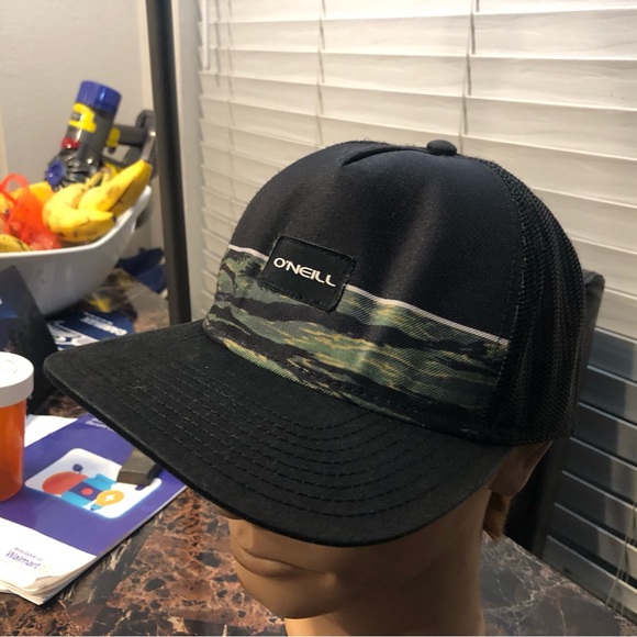 Oneill Men’s Black Green Baseball Snap Back Hats Size One - Picture 5 of 13